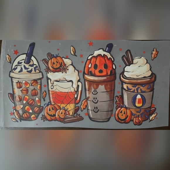 Halloween DTF transfer sheet coffee cups. Transfer sheet only. - Picture 1 of 2